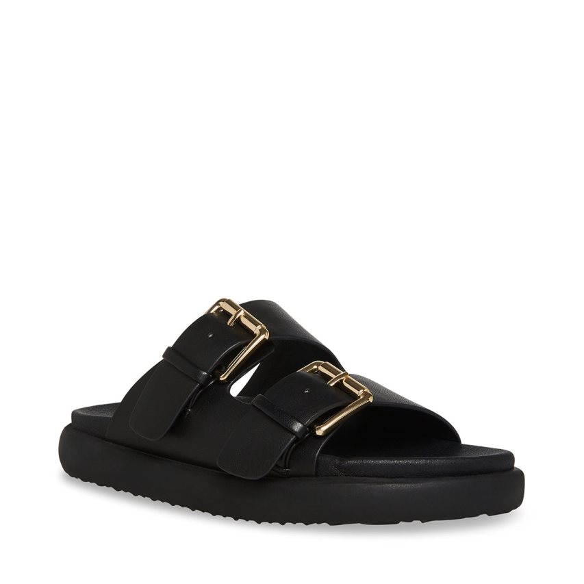 Black Steve Madden Nevara Women\'s Slides | PH 6597NOH